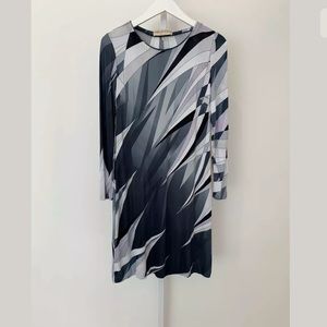 EMILIO PUCCI BLACK MULTI DRESS MODEL 46RL22 SIZE IT 42 / US 8